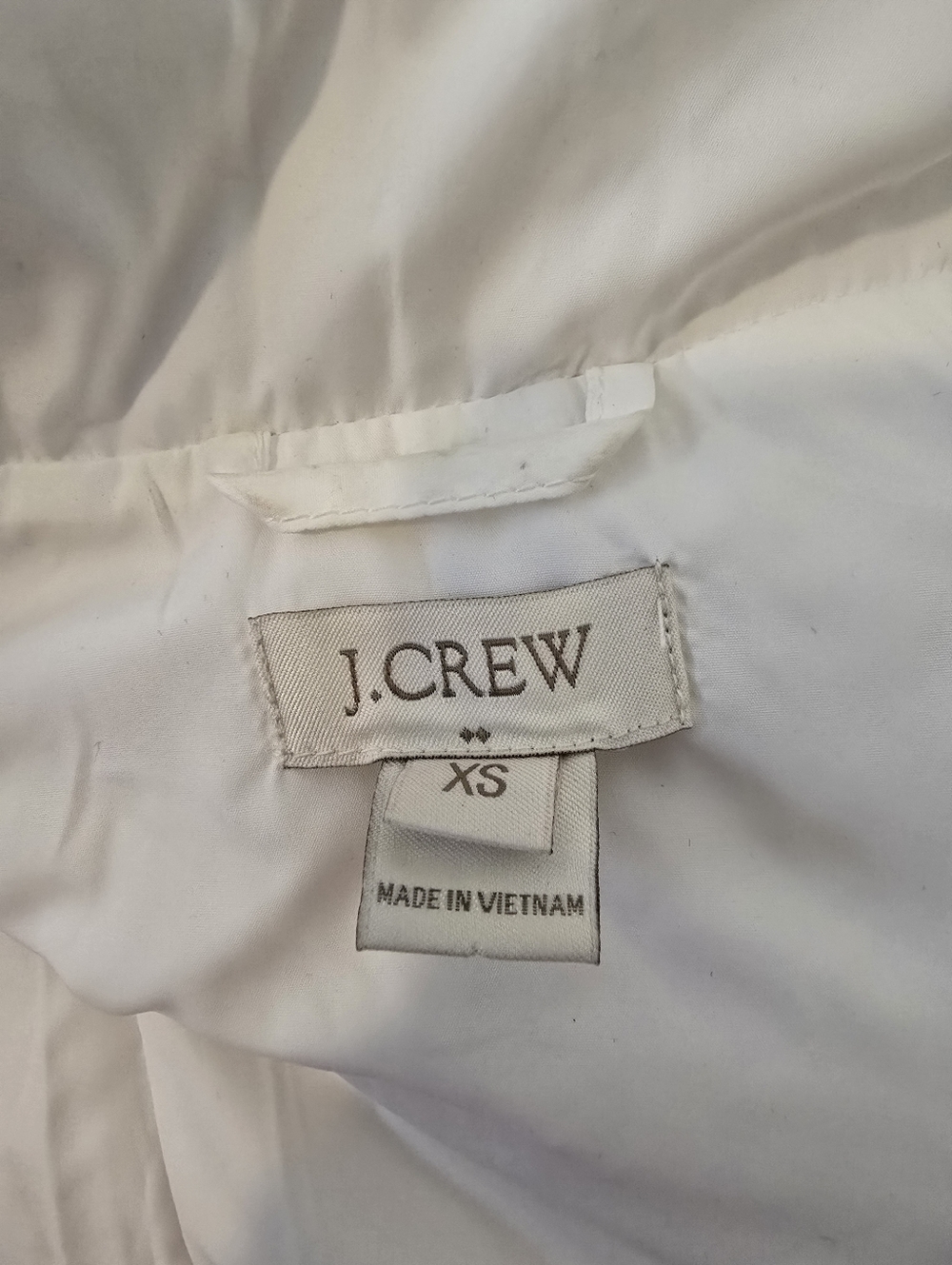 $128 J CREW Factory Down Quilted Puffer Vest Jacket Women XSmall Winter WHITE - Picture 2 of 4